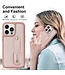 SoFetch Roze Pasjeshouder Wallet Hoesje met Koord voor de iPhone 15 Pro