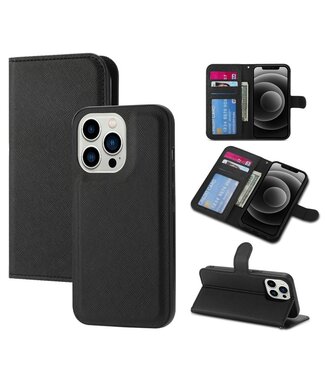 SoFetch Zwart Wallet Bookcase Hoesje iPhone 15 Pro