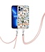 YB Groen Gardenia TPU Hoesje met Koord voor de iPhone 15 Pro