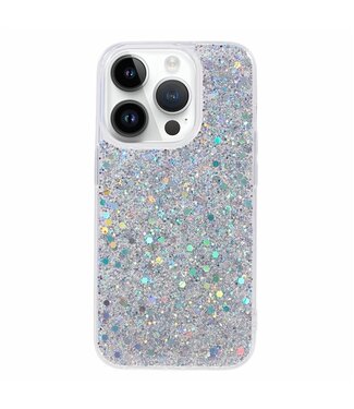 SoFetch Zilver Glitters TPU Hoesje iPhone 15 Pro