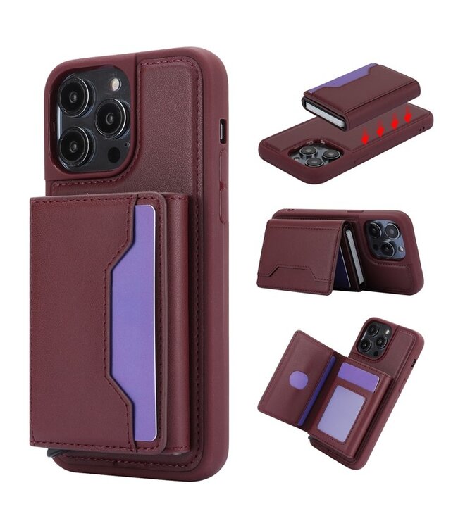 SoFetch Bordeaux Rood RFID 2-in-2 Hoesje voor de iPhone 15 Pro