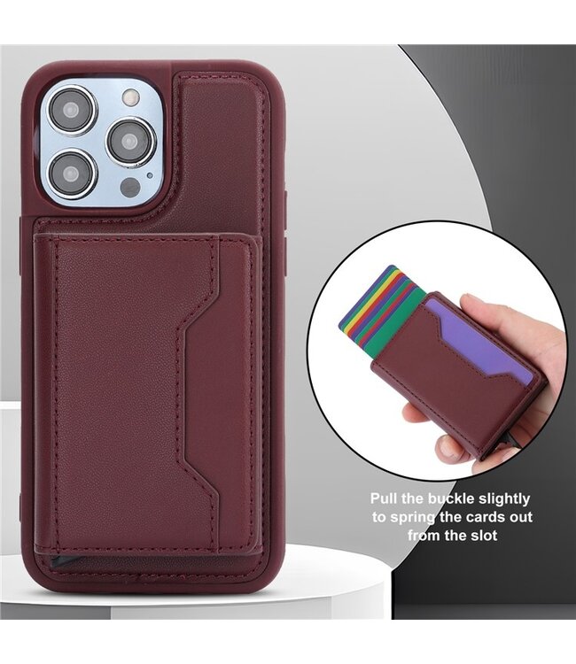 SoFetch Bordeaux Rood RFID 2-in-2 Hoesje iPhone 15 Pro ...