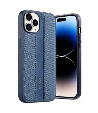 X-Level Donkerblauw Textiel TPU Hoesje iPhone 15 Pro