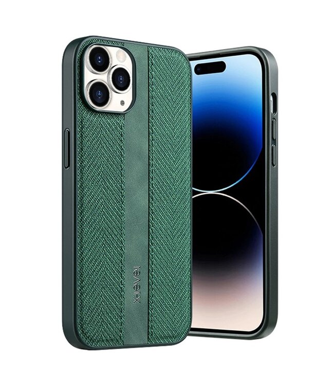 X-Level Groen Textiel TPU Hoesje voor de iPhone 15 Pro