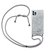 SoFetch Zilver Glitters TPU Hoesje met Koord voor de iPhone 15 Pro