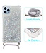 SoFetch Zilver Glitters TPU Hoesje met Koord voor de iPhone 15 Pro