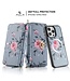 SoFetch Grijs RFID Bloemen Wallet Hoesje voor de iPhone 15 Pro