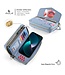 SoFetch Grijs RFID Bloemen Wallet Hoesje voor de iPhone 15 Pro