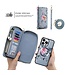 SoFetch Grijs RFID Bloemen Wallet Hoesje voor de iPhone 15 Pro