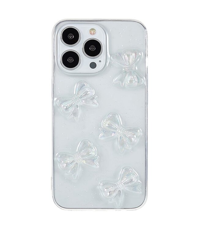 SoFetch Transparant Bowknots TPU Hoesje voor de iPhone 15 Pro