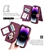 Megshi Bordeaux Rood Wallet Bookcase Hoesje met Polsbandje voor de iPhone 15 Pro