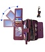 Megshi Bordeaux Rood Wallet Bookcase Hoesje met Polsbandje voor de iPhone 15 Pro