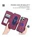 Megshi Bordeaux Rood Wallet Bookcase Hoesje met Polsbandje voor de iPhone 15 Pro