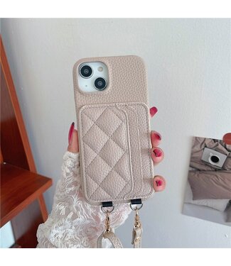 SoFetch Kaki Litchee TPU Hoesje met Koord iPhone 15 Pro