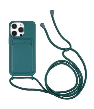 SoFetch Midnight Groen TPU Hoesje met Koord iPhone 15 Pro