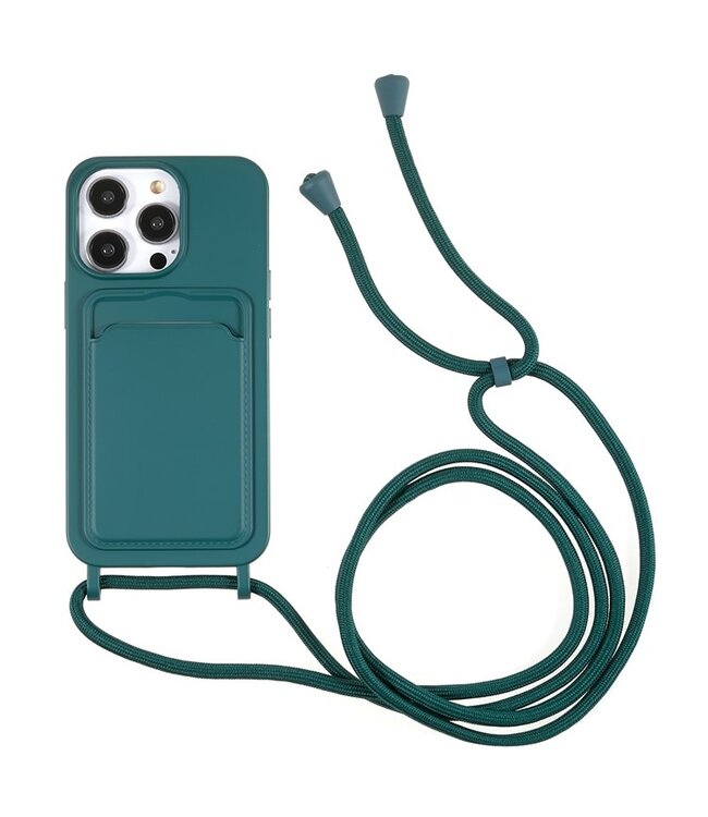 SoFetch Midnight Groen TPU Hoesje met Koord voor de iPhone 15 Pro