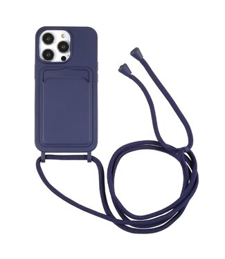 SoFetch Donkerblauw TPU Hoesje met Koord iPhone 15 Pro