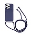 SoFetch Donkerblauw TPU Hoesje met Koord voor de iPhone 15 Pro