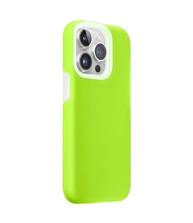 Xundd Neon Groen Gelei Hybride Hoesje voor de iPhone 15 Pro