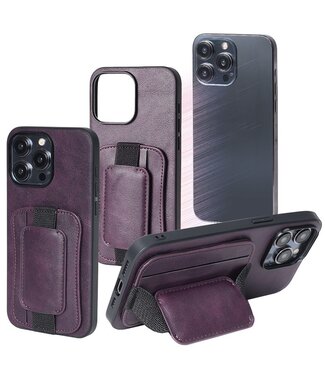 SoFetch Paars Houder Faux Leder Hoesje iPhone 15 Pro