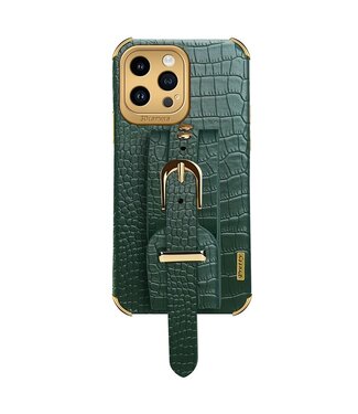 SoFetch Groen Houder Hybride Hoesje met Handriem iPhone 15 Pro