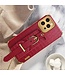 SoFetch Rood Houder Hybride Hoesje met Handriem voor de iPhone 15 Pro
