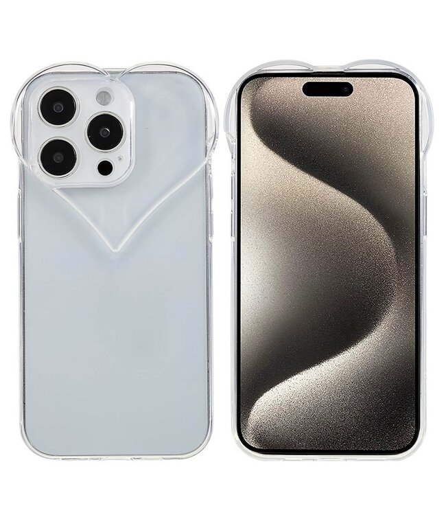 SoFetch Transparant Hartje TPU Hoesje voor de iPhone 15 Pro