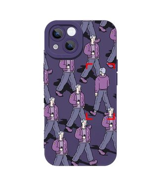 SoFetch Paars Voetganger Cartoon TPU Hoesje iPhone 15 Pro