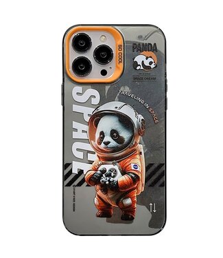 SoFetch Oranje Panda Astronaut Hybride Hoesje iPhone 15 Pro