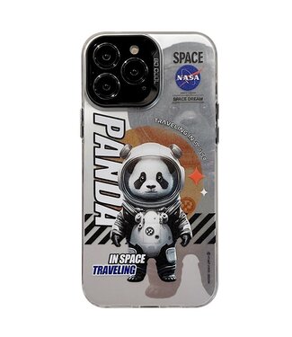 SoFetch Zwart Panda Astronaut Hybride Hoesje iPhone 15 Pro