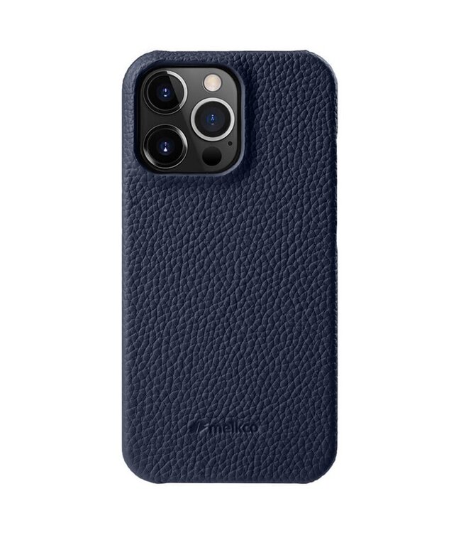 Melkco Donkerblauw Litchee Hybride Hoesje voor de iPhone 15 Pro