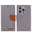Mercury Grijs Goospery Textiel Bookcase Hoesje voor de iPhone 15 Pro