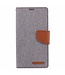 Mercury Grijs Goospery Textiel Bookcase Hoesje voor de iPhone 15 Pro