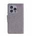 Mercury Grijs Goospery Textiel Bookcase Hoesje voor de iPhone 15 Pro