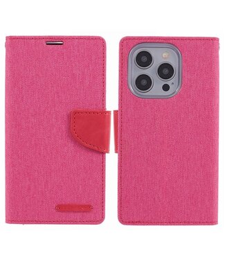 Mercury Roze Goospery Textiel Bookcase Hoesje iPhone 15 Pro