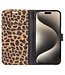 SoFetch Geel Luipaard Faux Leder Hoesje voor de iPhone 15 Pro