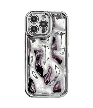 SoFetch Zilver Meteoriet Textuur TPU Hoesje iPhone 15 Pro