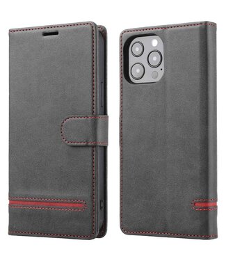 SoFetch Zwart Modern Bookcase Hoesje iPhone 15 Pro Max
