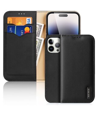 DUX DUCIS Zwart RFID Flipcover Hoesje iPhone 15 Pro Max