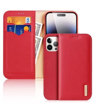 DUX DUCIS Rood RFID Flipcover Hoesje iPhone 15 Pro Max