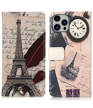 SoFetch Eiffeltoren Bookcase Hoesje iPhone 15 Pro Max