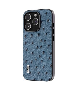 Abeel Blauw Struisvogel Hybride Hoesje iPhone 15 Pro Max