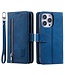 SoFetch Blauw Wallet Bookcase Hoesje met Polsbandje voor de iPhone 15 Pro Max