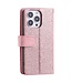 SoFetch Roze Wallet Bookcase Hoesje met Polsbandje voor de iPhone 15 Pro Max