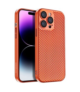 KSTDesign Oranje Warmteafvoerend Hardcase Hoesje iPhone 15 Pro Max