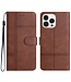 SoFetch Bruin Lijnen Bookcase Hoesje met Polsbandje voor de iPhone 15 Pro Max