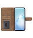 SoFetch Bruin Lijnen Bookcase Hoesje met Polsbandje voor de iPhone 15 Pro Max
