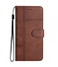 SoFetch Bruin Lijnen Bookcase Hoesje met Polsbandje voor de iPhone 15 Pro Max