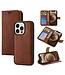 SoFetch Bruin Pasjeshouder Glad Bookcase Hoesje voor de iPhone 15 Pro Max