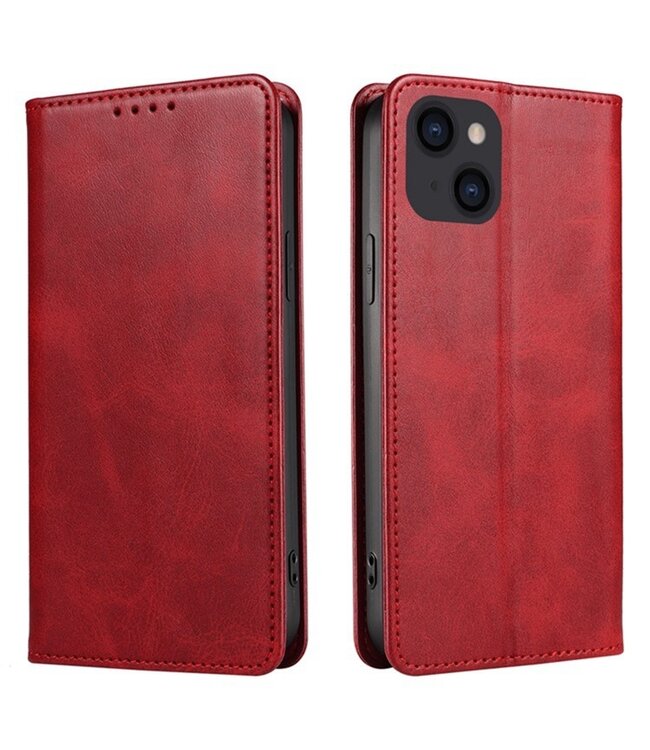 SoFetch Rood Elegant Bookcase Hoesje voor de iPhone 15 Pro Max